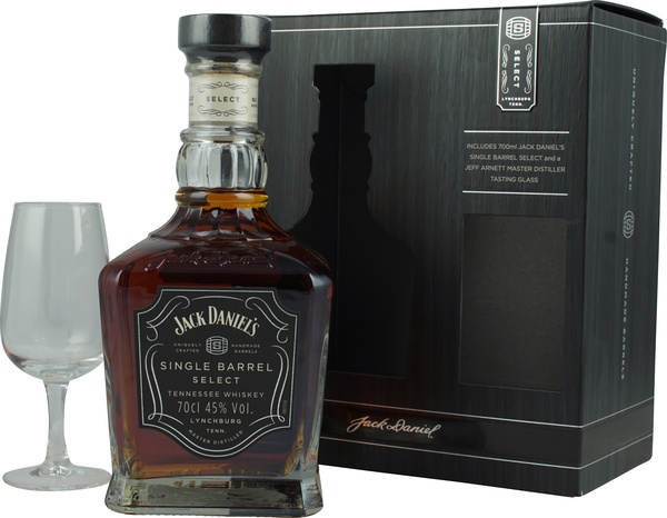 Jack Daniels Single Barrel 0,7 Liter Set mit Tasting Glas